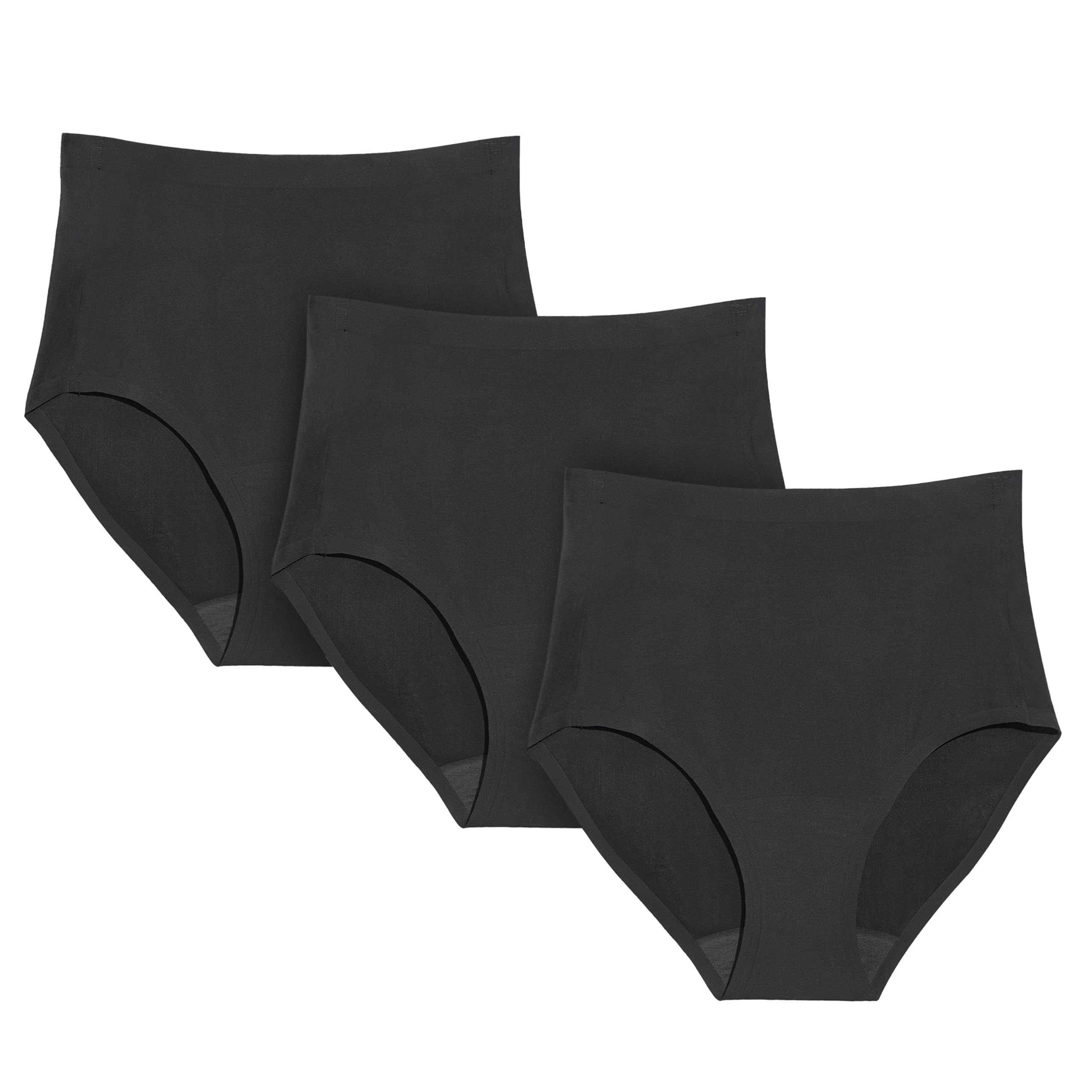 KNIX high rise underwear front view in black for comfort and protection