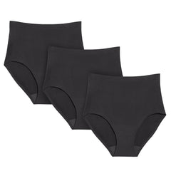 KNIX high rise underwear front view in black for comfort and protection