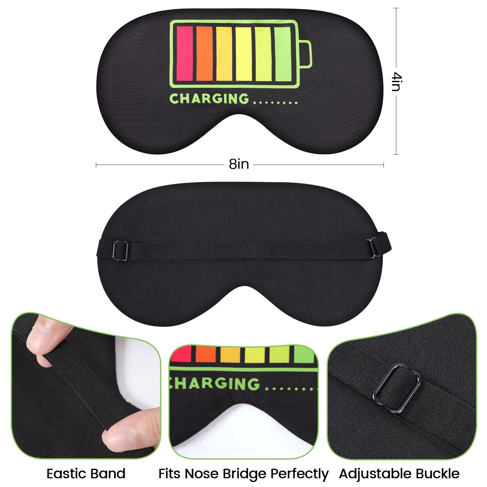 kniykmr sleep mask with adjustable strap stays in place for comfortable wear