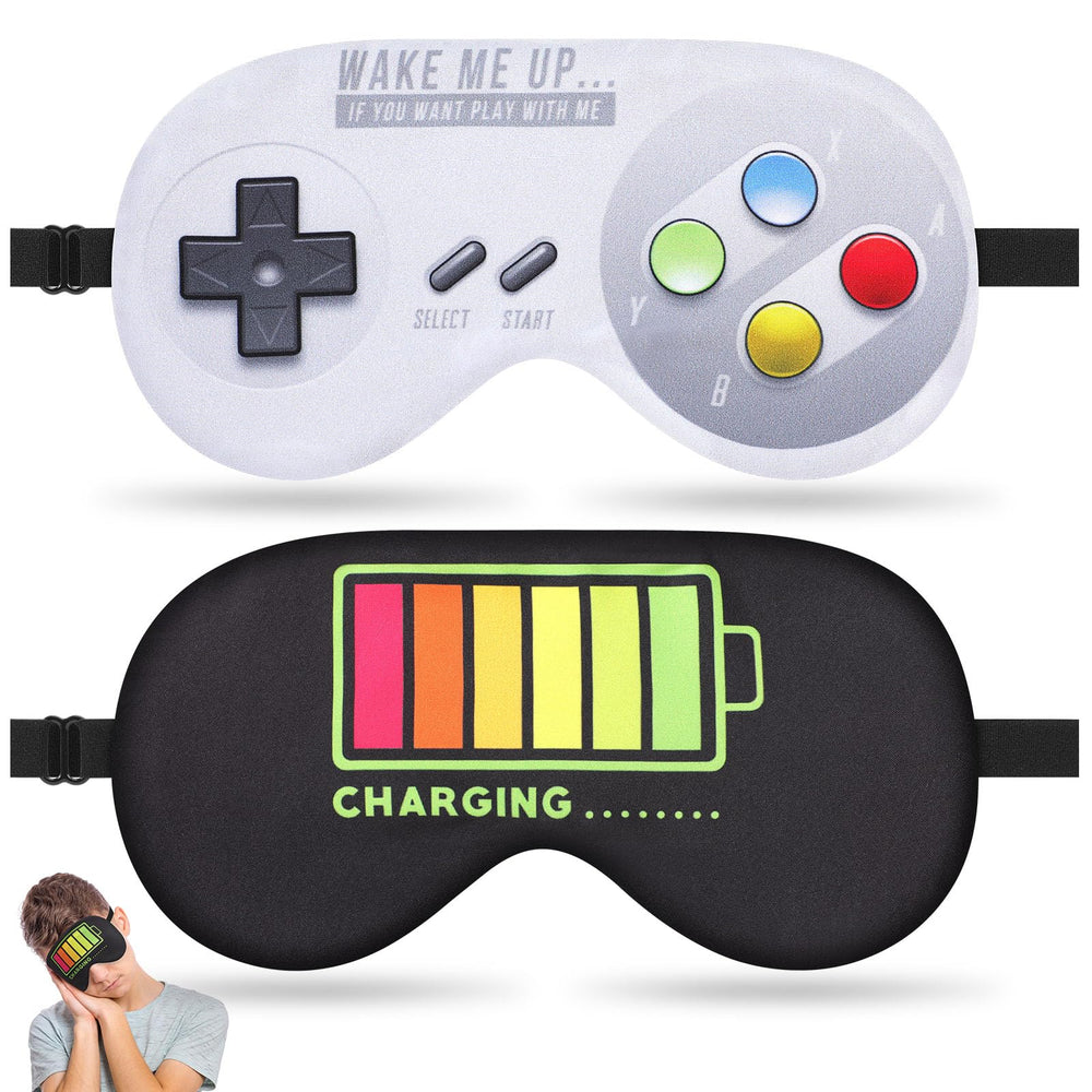 kniykmr sleep eye mask with game pattern blocks light for peaceful sleep
