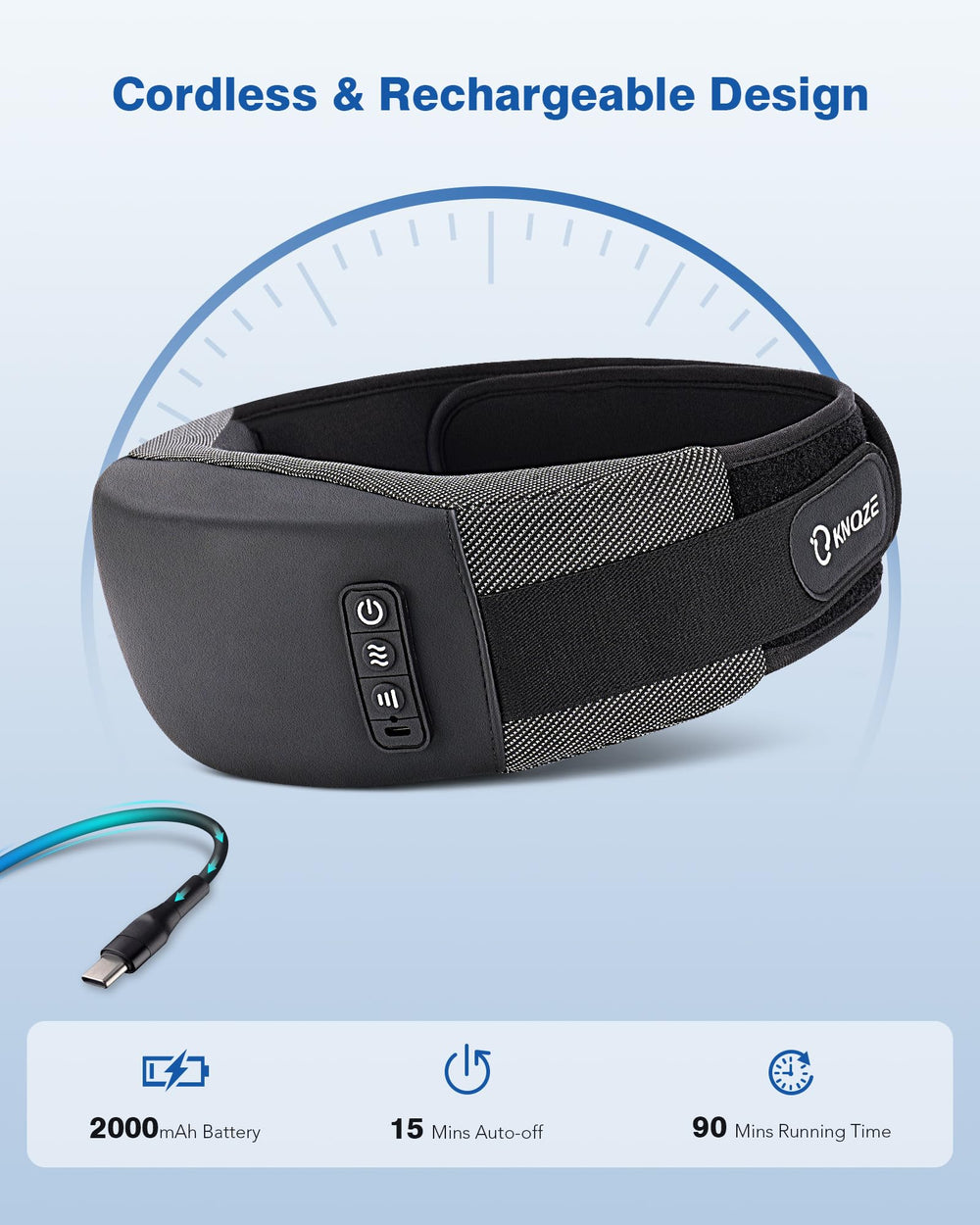 Stomach use mode on KNQZE belt helps relax abdominal tension for comfort.