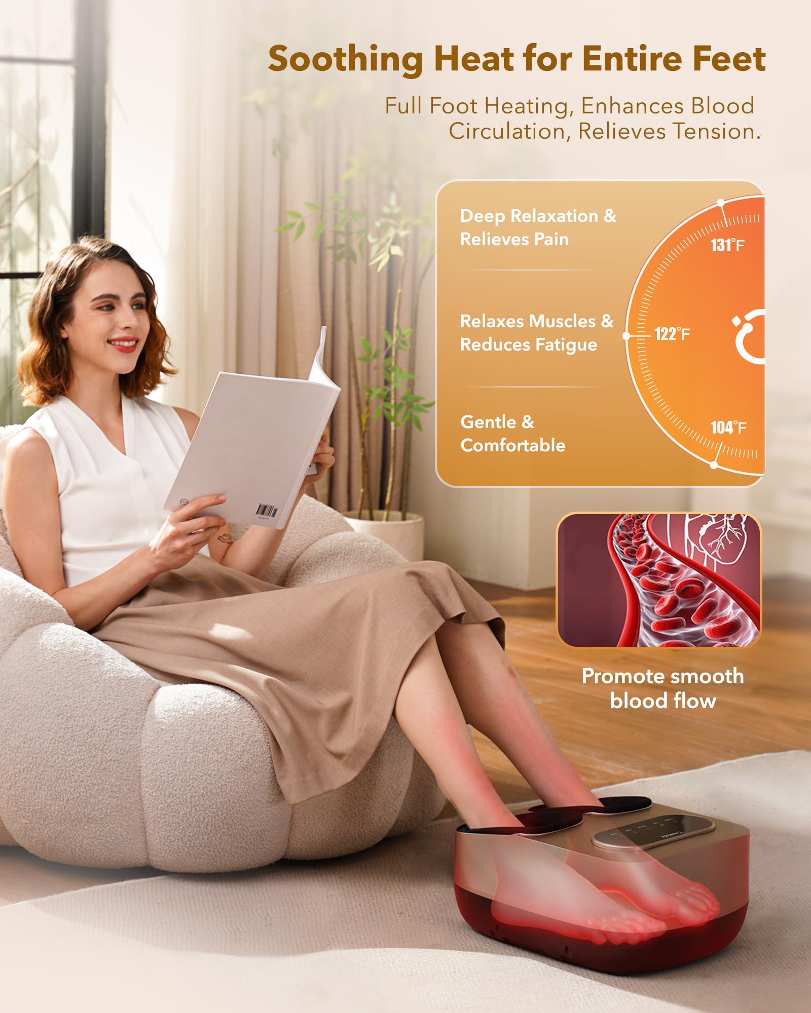 KNQZE foot massager with 360° air compression around both feet