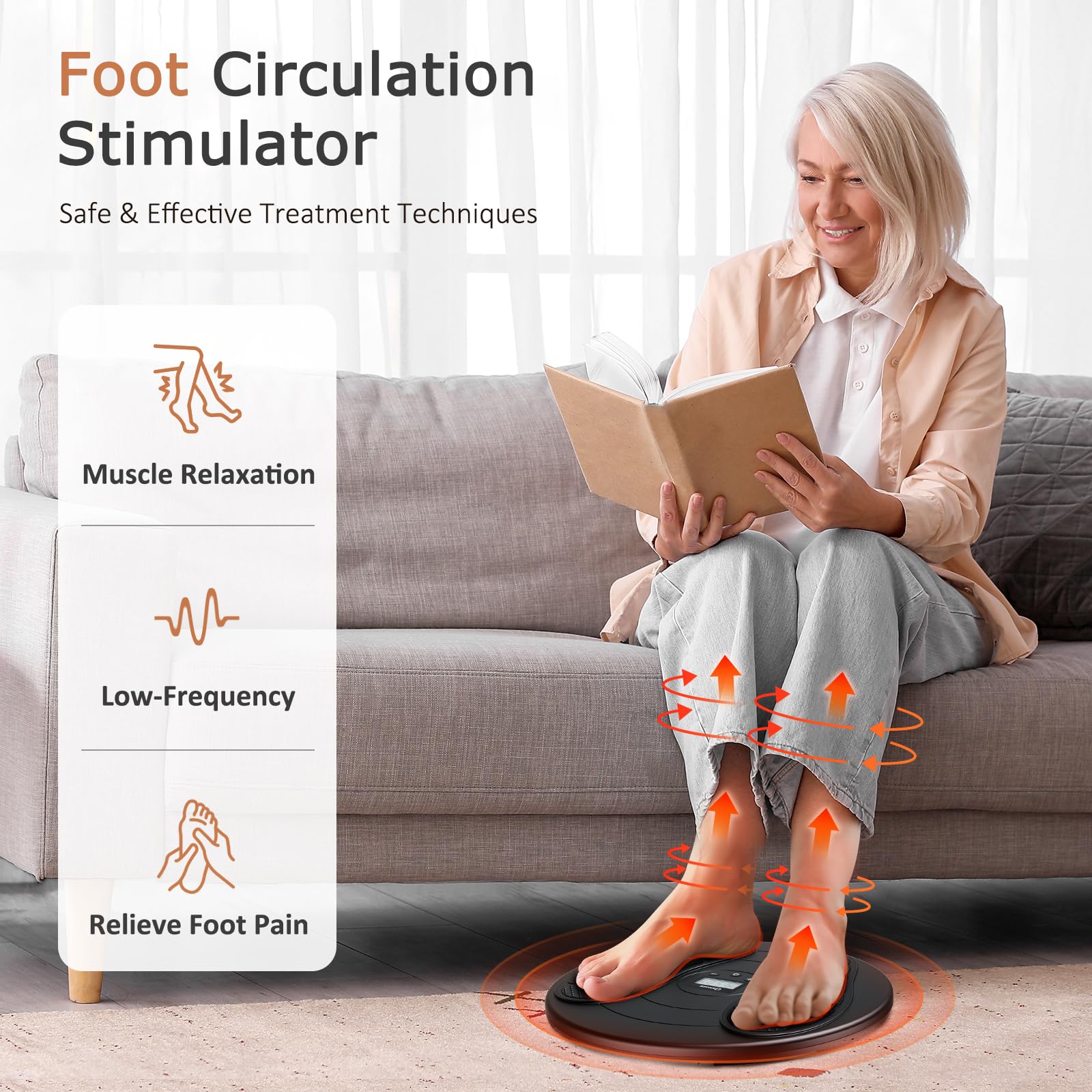 KNQZE foot massager operates quietly for use during rest or sleep.
