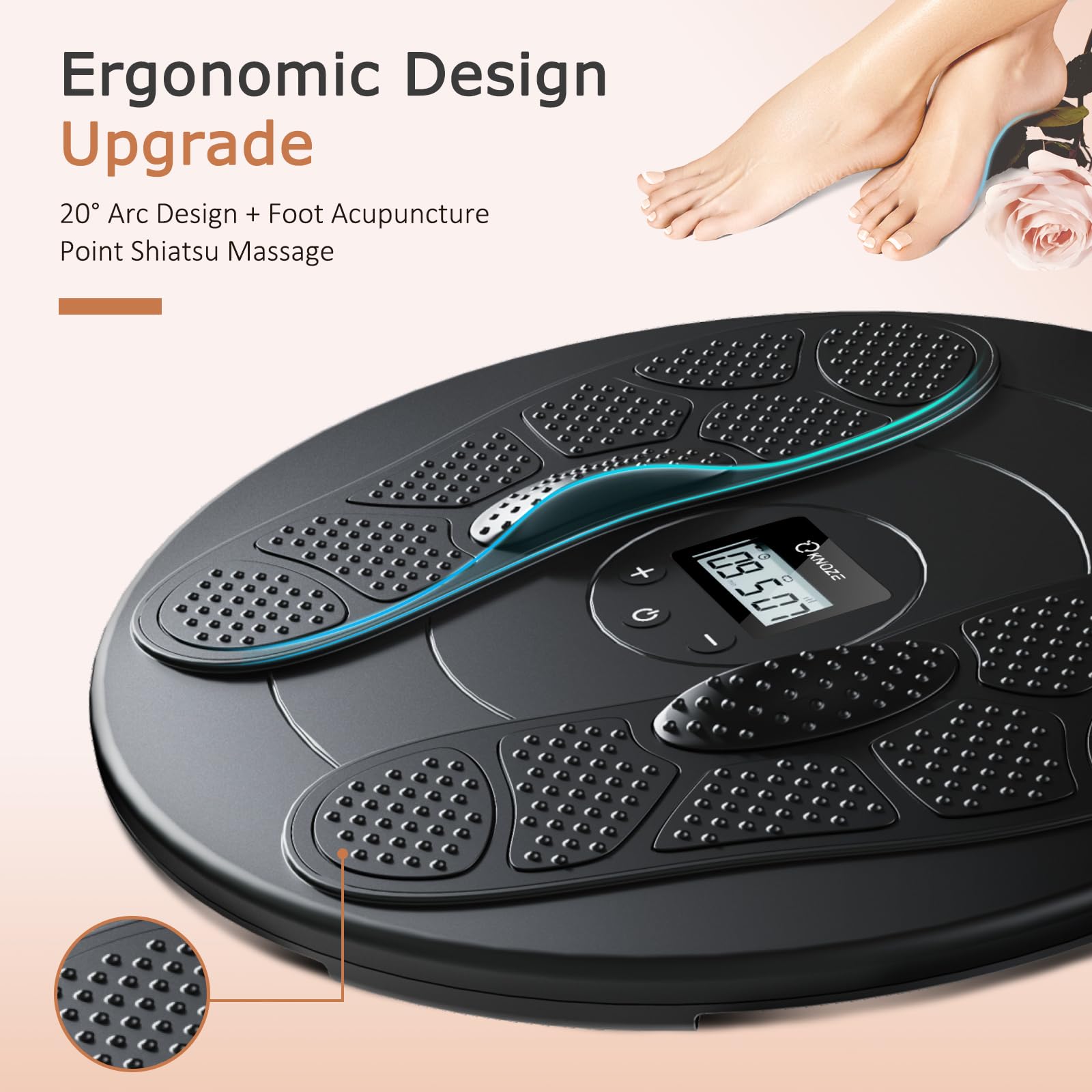 KNQZE foot massager compact enough for portable storage and travel.