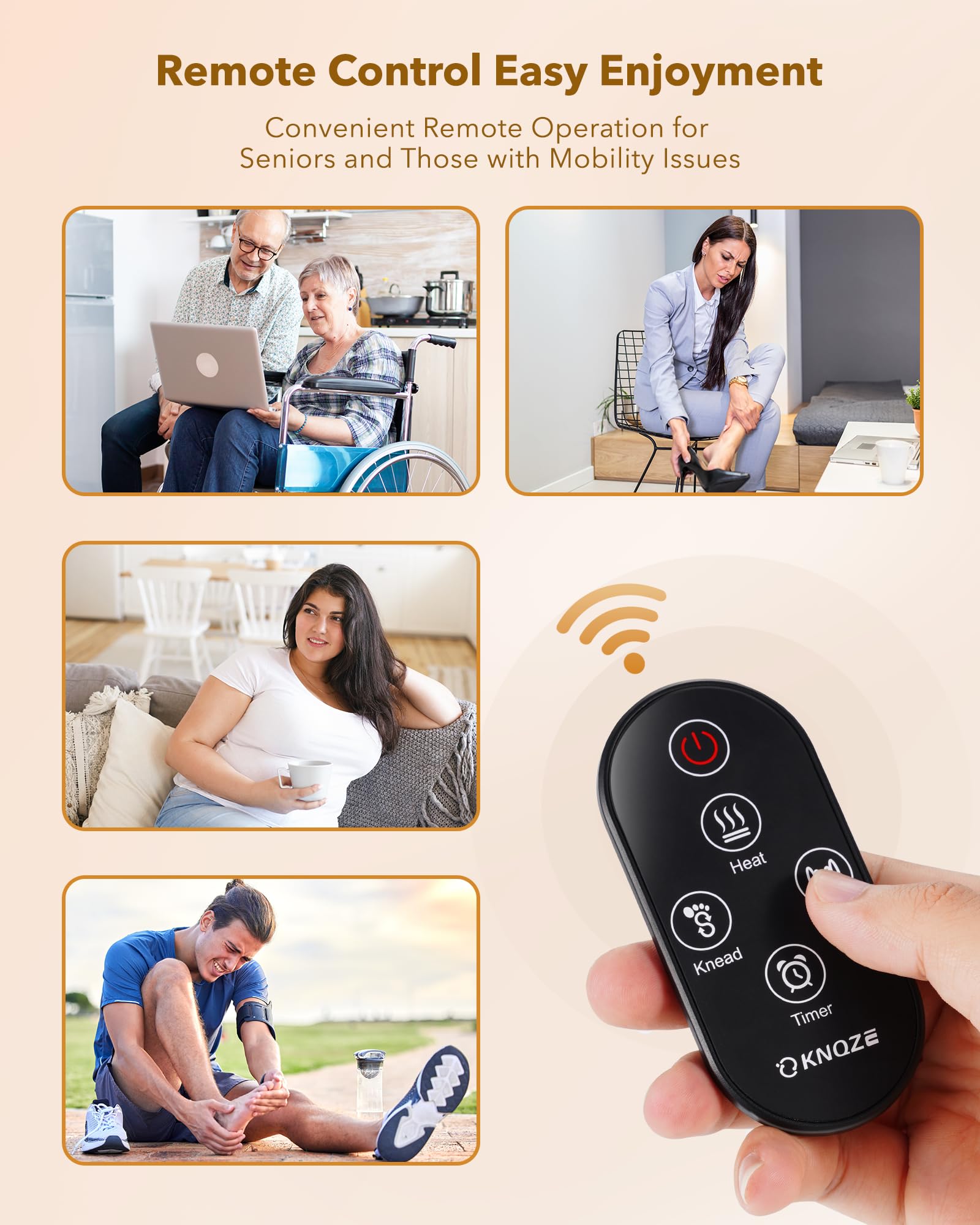 KNQZE massager feature: removable, washable foot cover for hygiene