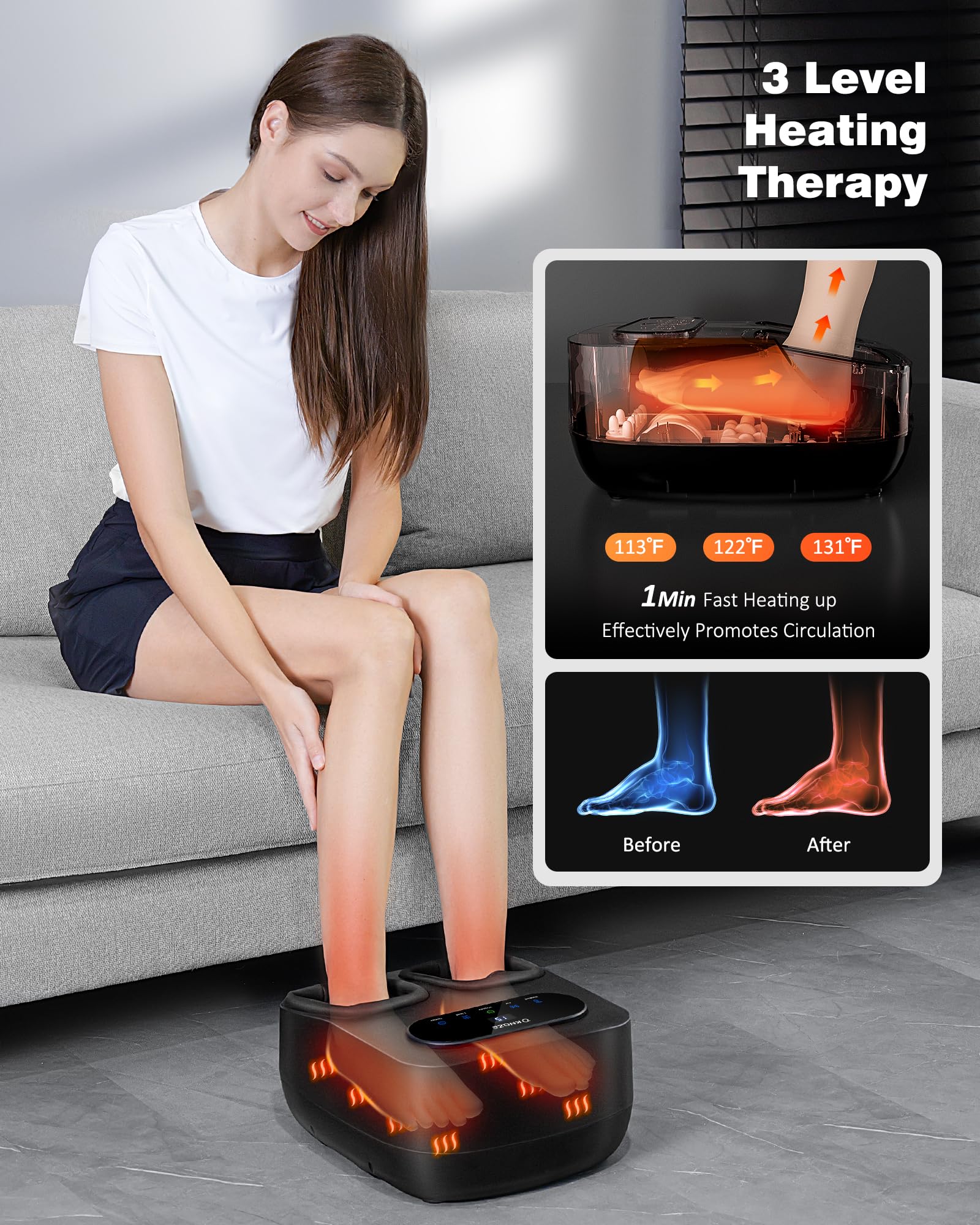 KNQZE massager features a sleek LCD display for easy operation.