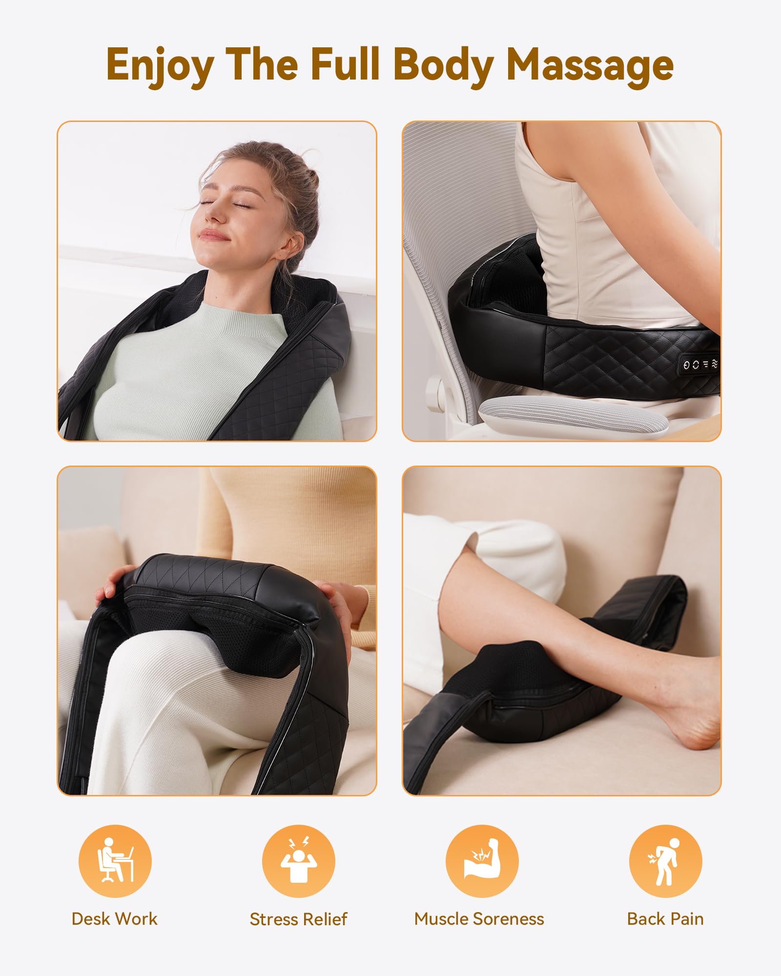 KNQZE full-body massage coverage supports neck, back, waist, legs and calves