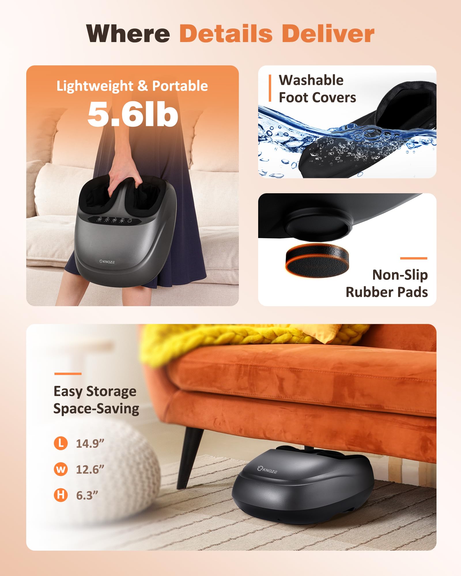 KNQZE compact lightweight design for room-to-room use