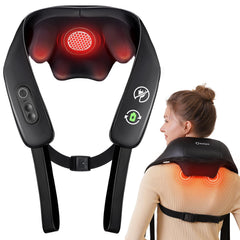 KNQZE neck and shoulder massager with heat delivers targeted warmth for tense shoulders.
