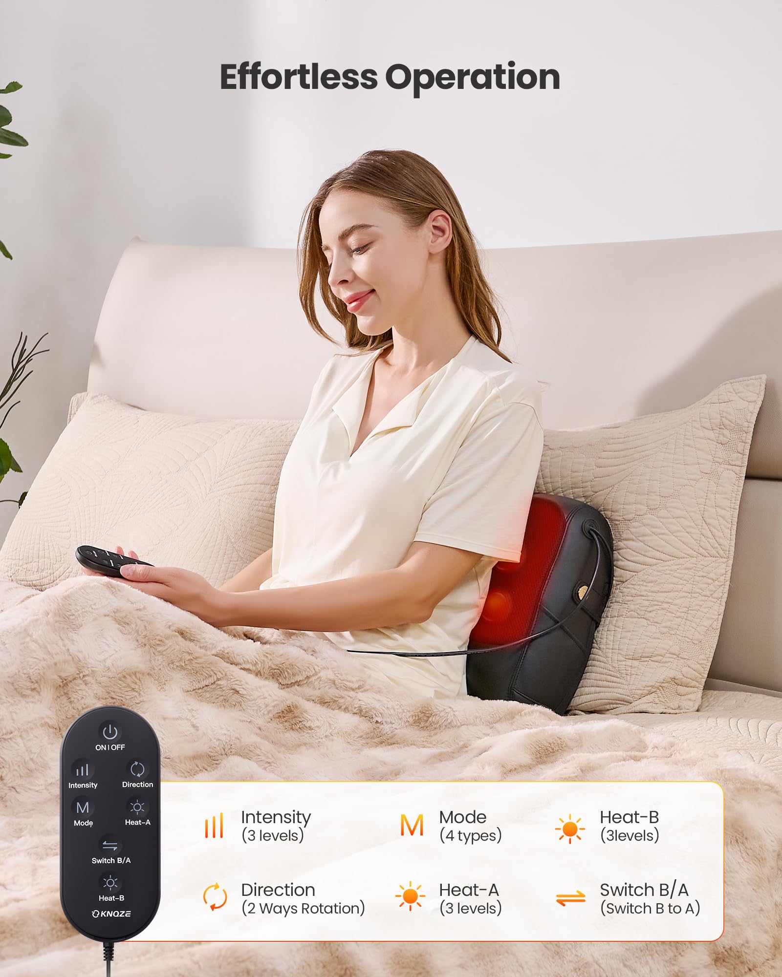 KNQZE portable massager with handle for easy transport between rooms.