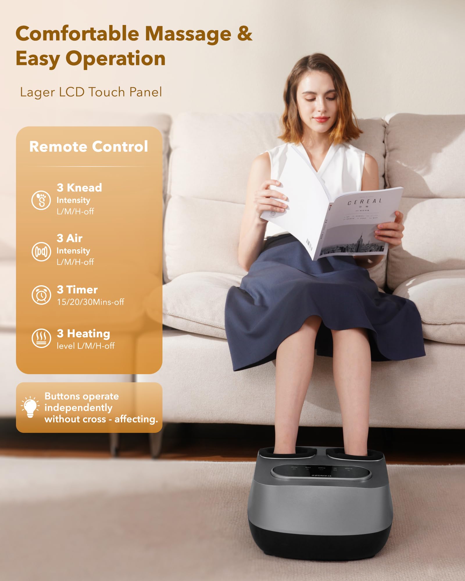 KNQZE shiatsu rollers provide deep kneading for tired feet after long days.