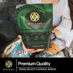 Koa Kava powder measuring scoop shows easy nightly preparation.