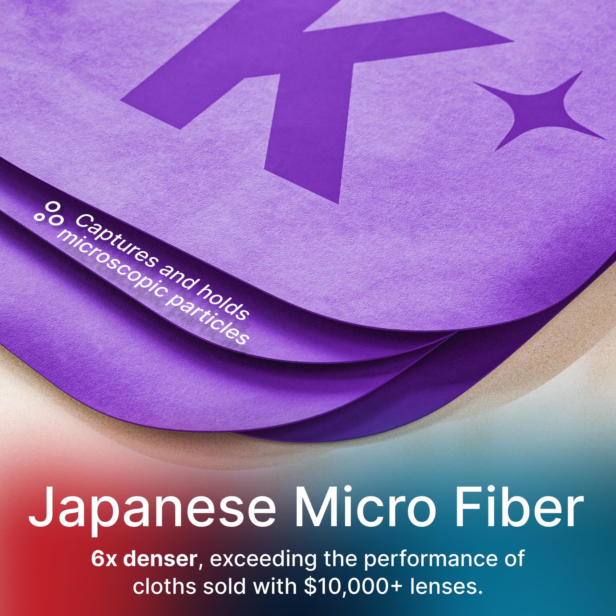 Koala Lifestyle paño microfibra para lentes y pantallas, ideal para realidad aumentada y virtual azul-morado