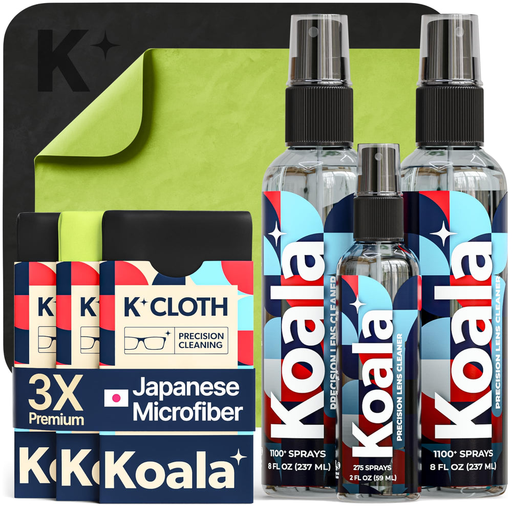 Koala Eyeglass Cleaner Spray 8oz bottle front view for streak-free lenses.