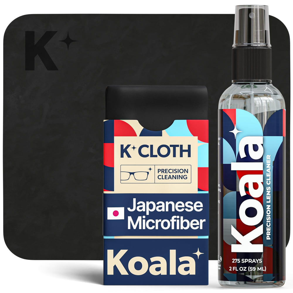 Koala Eyeglass Lens Cleaner spray bottle for streak-free results.