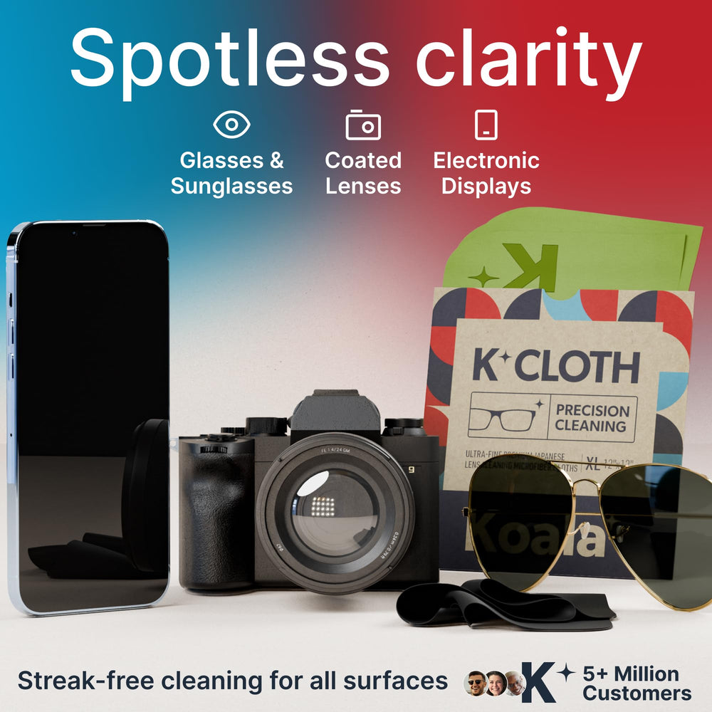 Koala Lens Cleaning Cloth pack-3 product shot highlights value and convenience