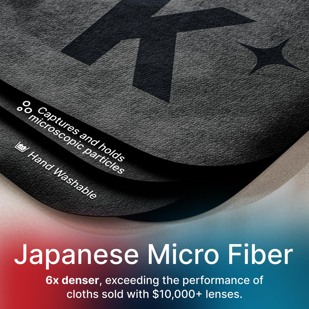 Koala Microfiber Cloth Ultra Dense for scratch-free lens wiping.