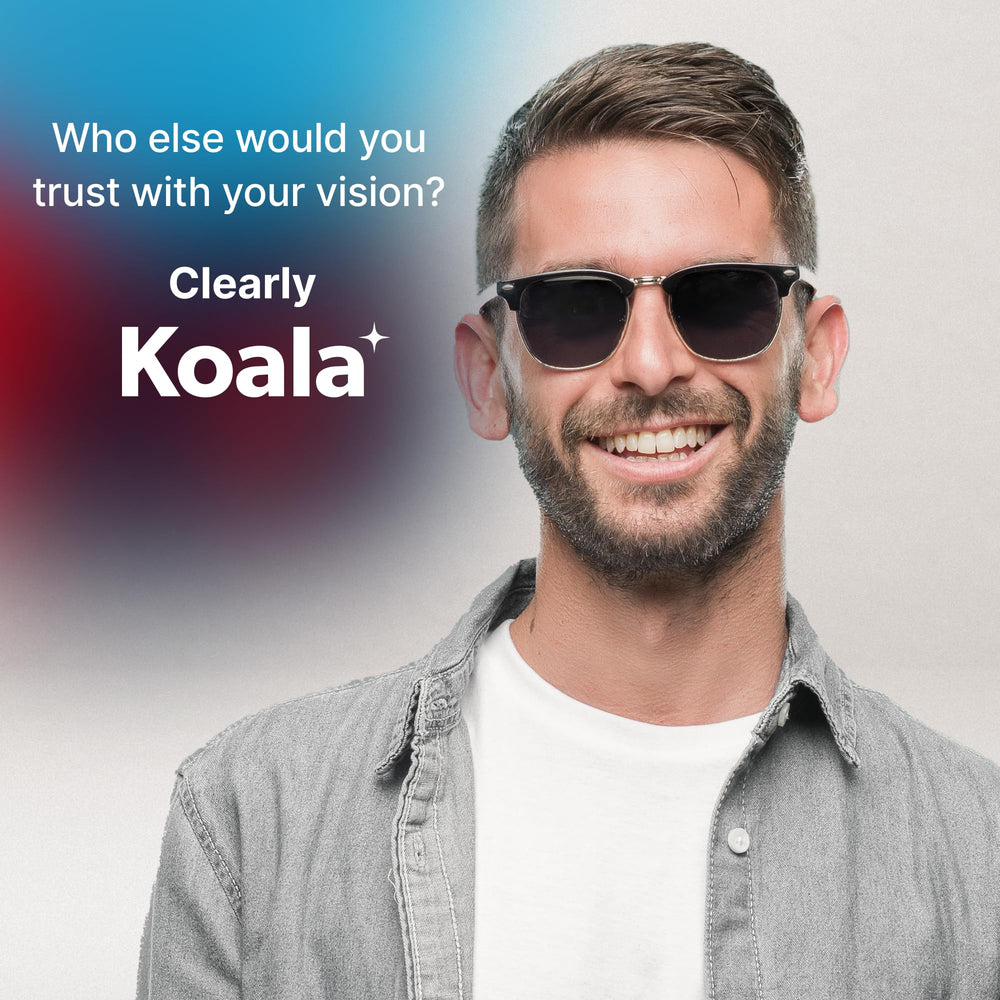 Koala packaging shows a practical lens care kit in black and green.