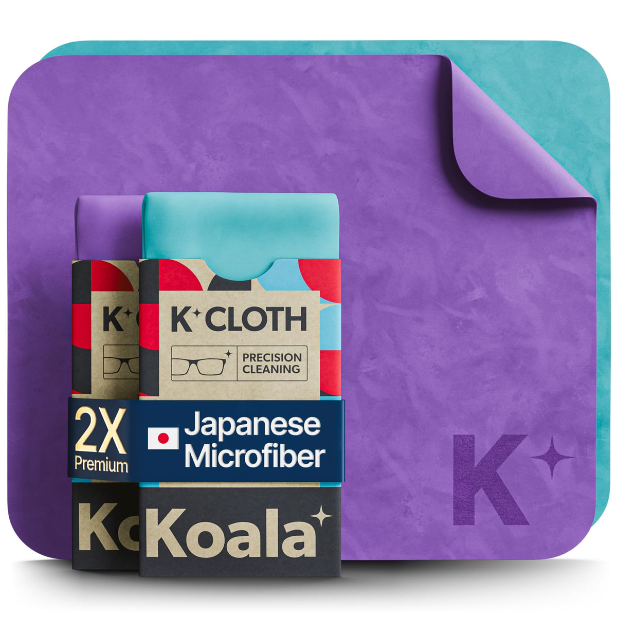 Koala paño de limpieza para lentes, pack de 2, ideal para limpieza suave y sin pelusa