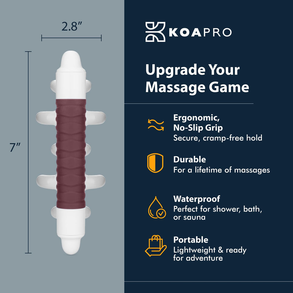 KOAPRO ergonomic grip design makes deep tissue massages easier and cramp-free