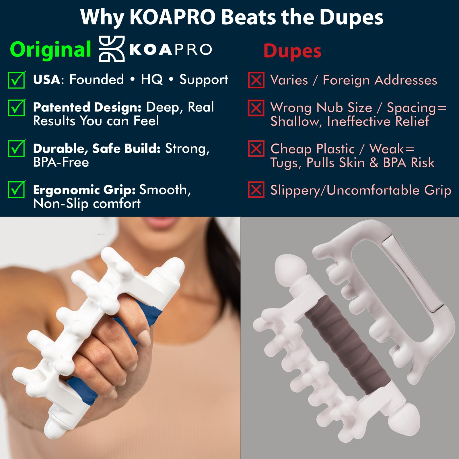 KOAPRO Facia Blaster Tool focuses on the neck to ease tension and stiffness.