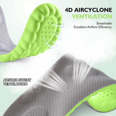 KOAVDMT anti-slip massage insoles stabilize steps on slick surfaces.