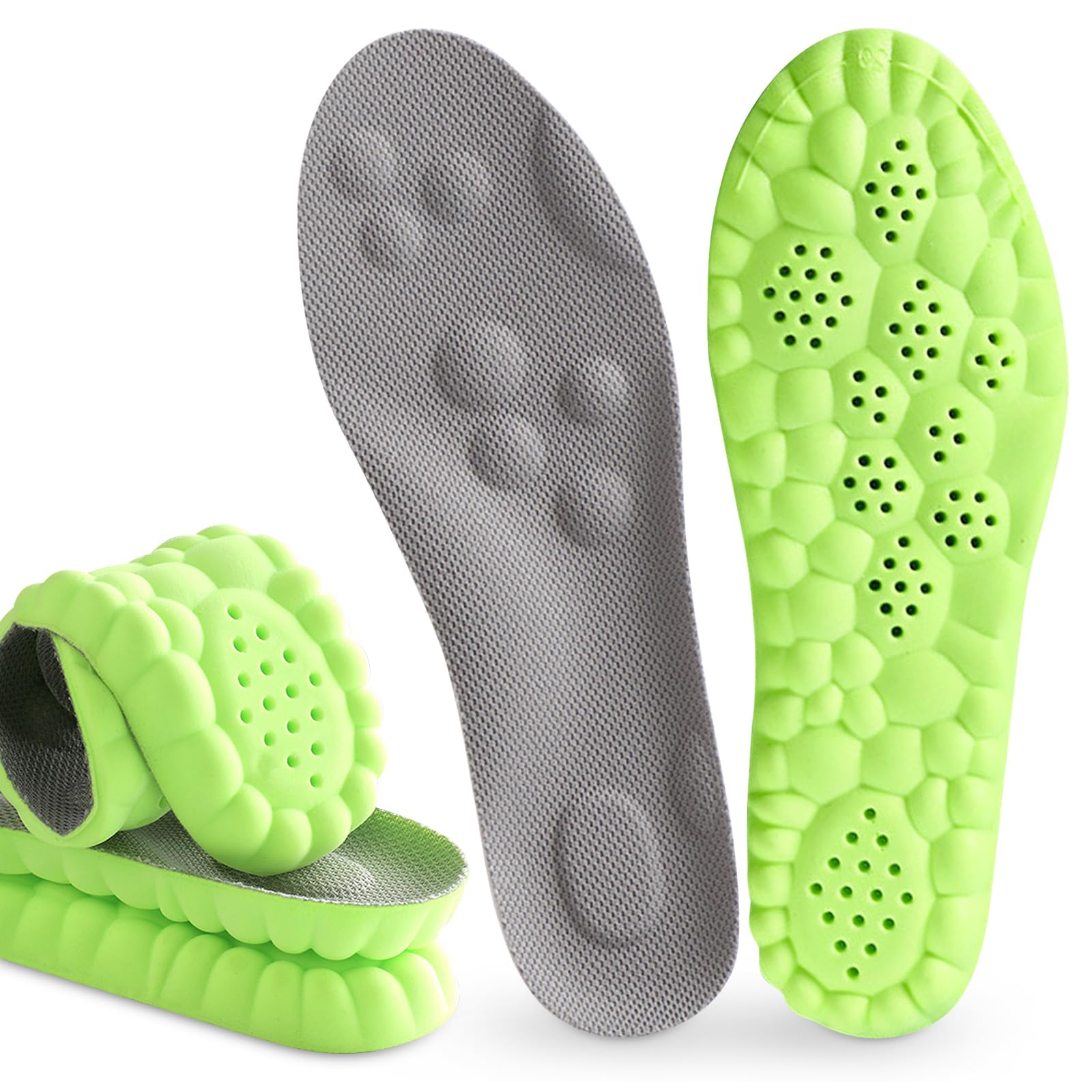 KOAVDMT 4D memory foam insoles with arch support for daily comfort.