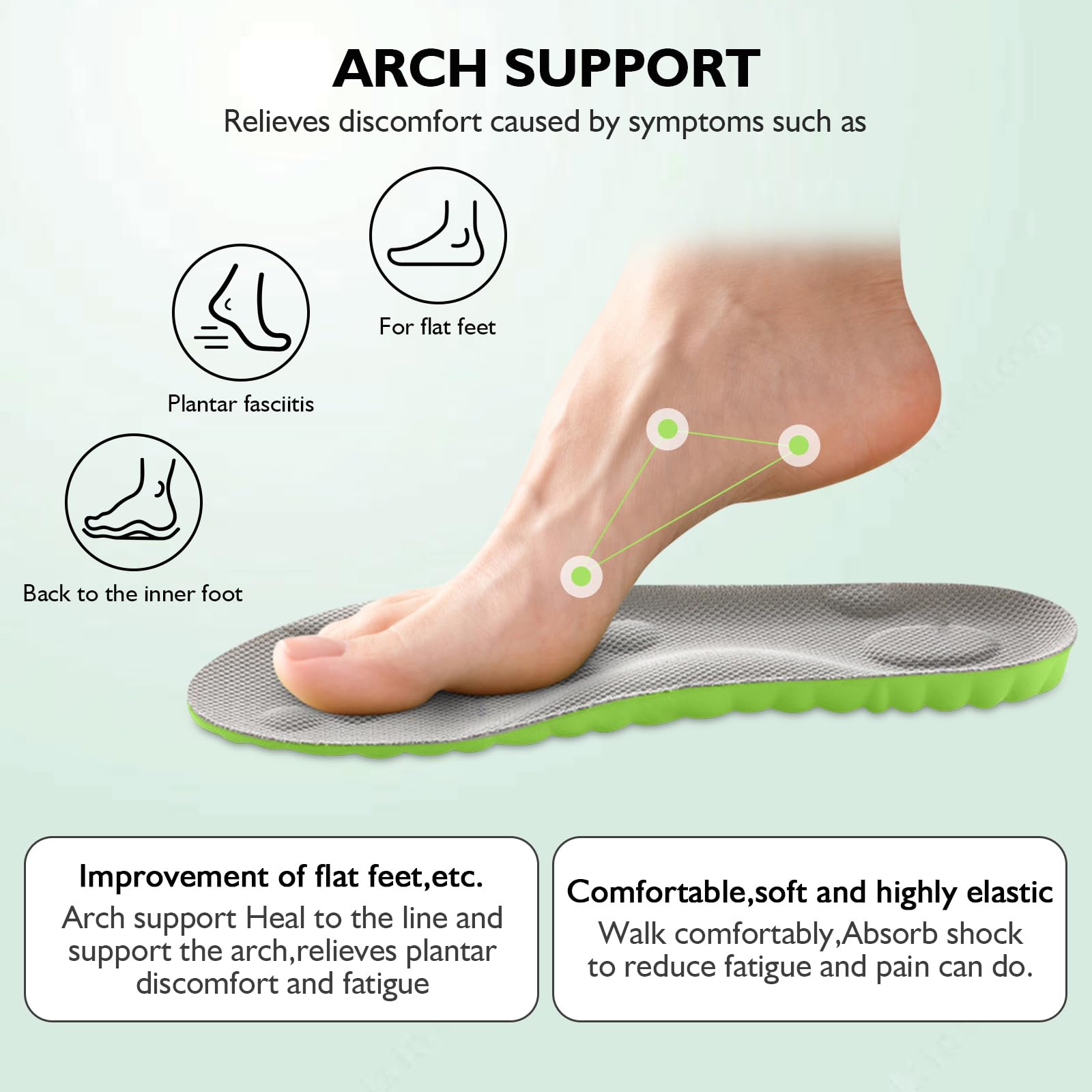 KOAVDMT insoles support walking and running across various activities.