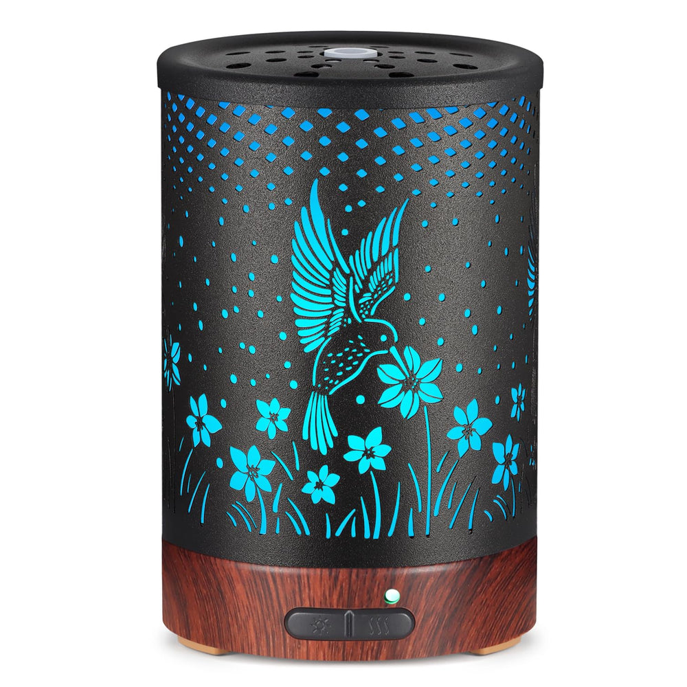 Kobodon diffuser top view in metal housing adds elegant room ambiance.