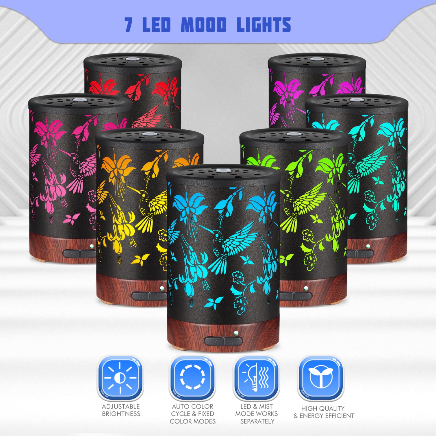 kobodon diffuser with 7 color LED lights for mood aromatherapy