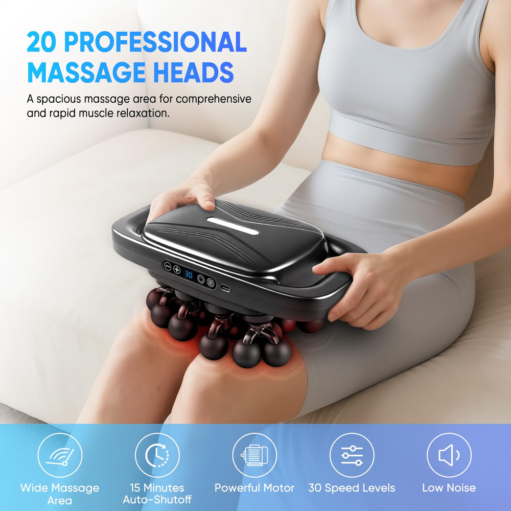 Kocuno 20-head set with interchangeable heads for full-body relief.
