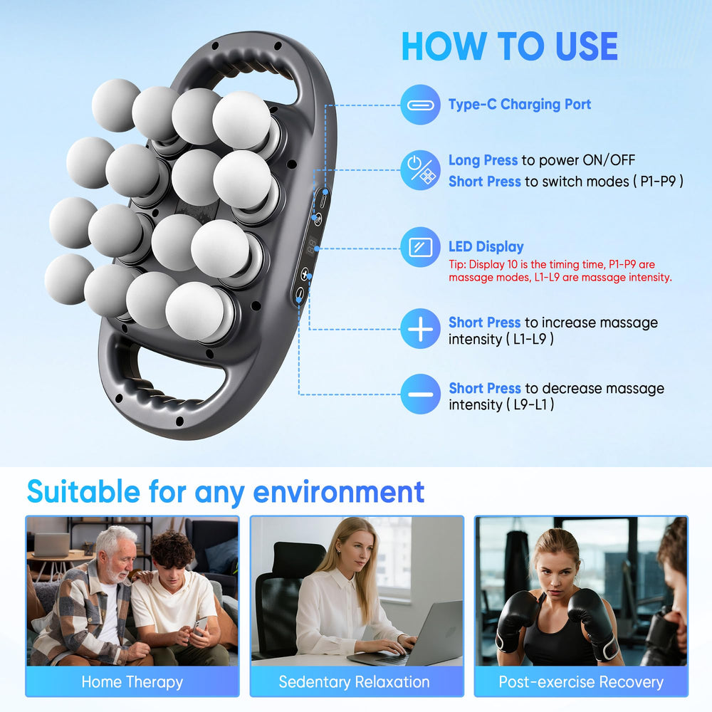 Kocuno built-in light therapy feature adds gentle illumination during massage.