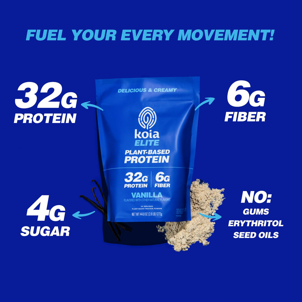 Koia Vanilla protein powder in a shaker for a post-workout shake