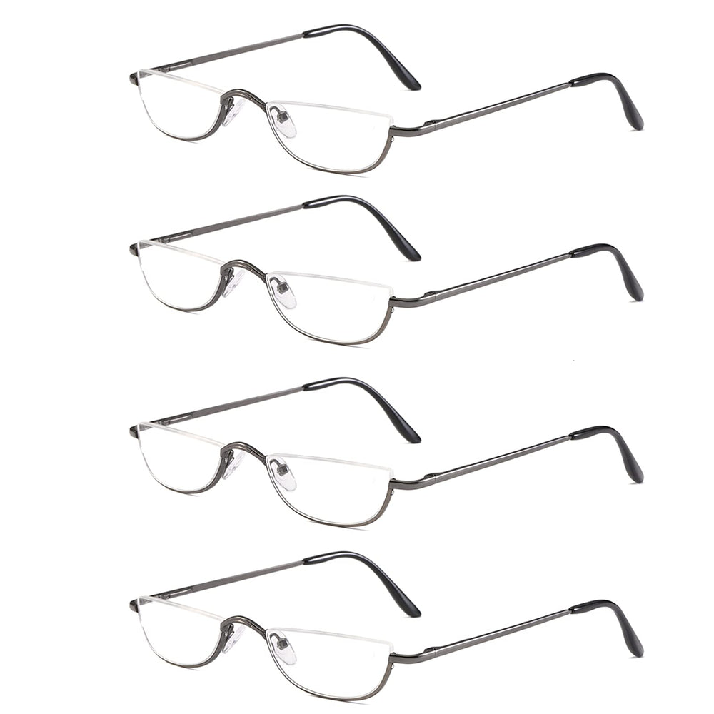 KoKoBin half-reading glasses four-pairs gunmetal for convenient daily use.