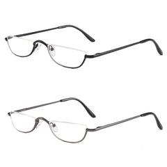 KoKoBin half reading glasses with black gunmetal frame for effortless reading and quick surroundings.