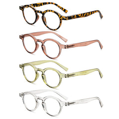 KoKoBin transparent round reading glasses with lightweight feel.
