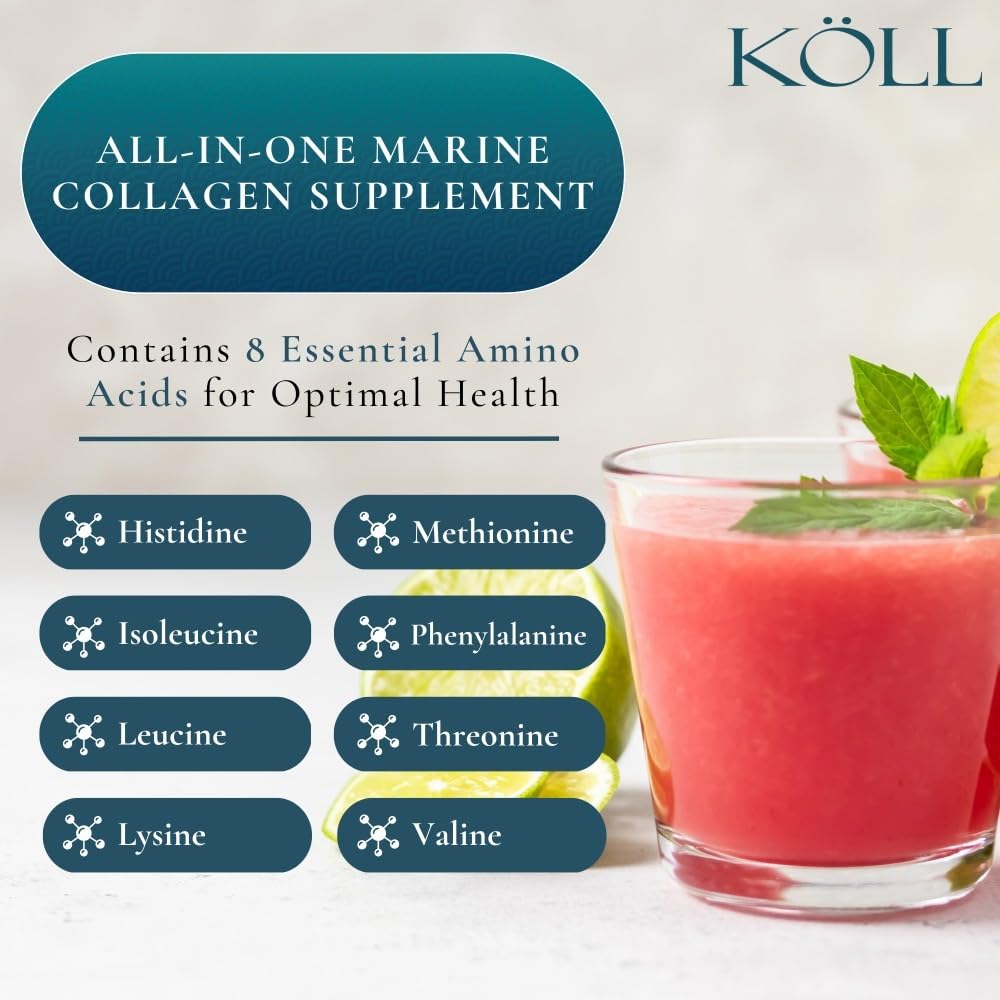 KÖLL Marine Collagen Peptides powder non-GMO label, ensuring clean ingredients.