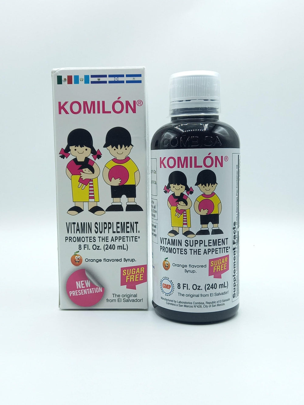 Pouring Komilón orange syrup; easy addition to drinks or meals.
