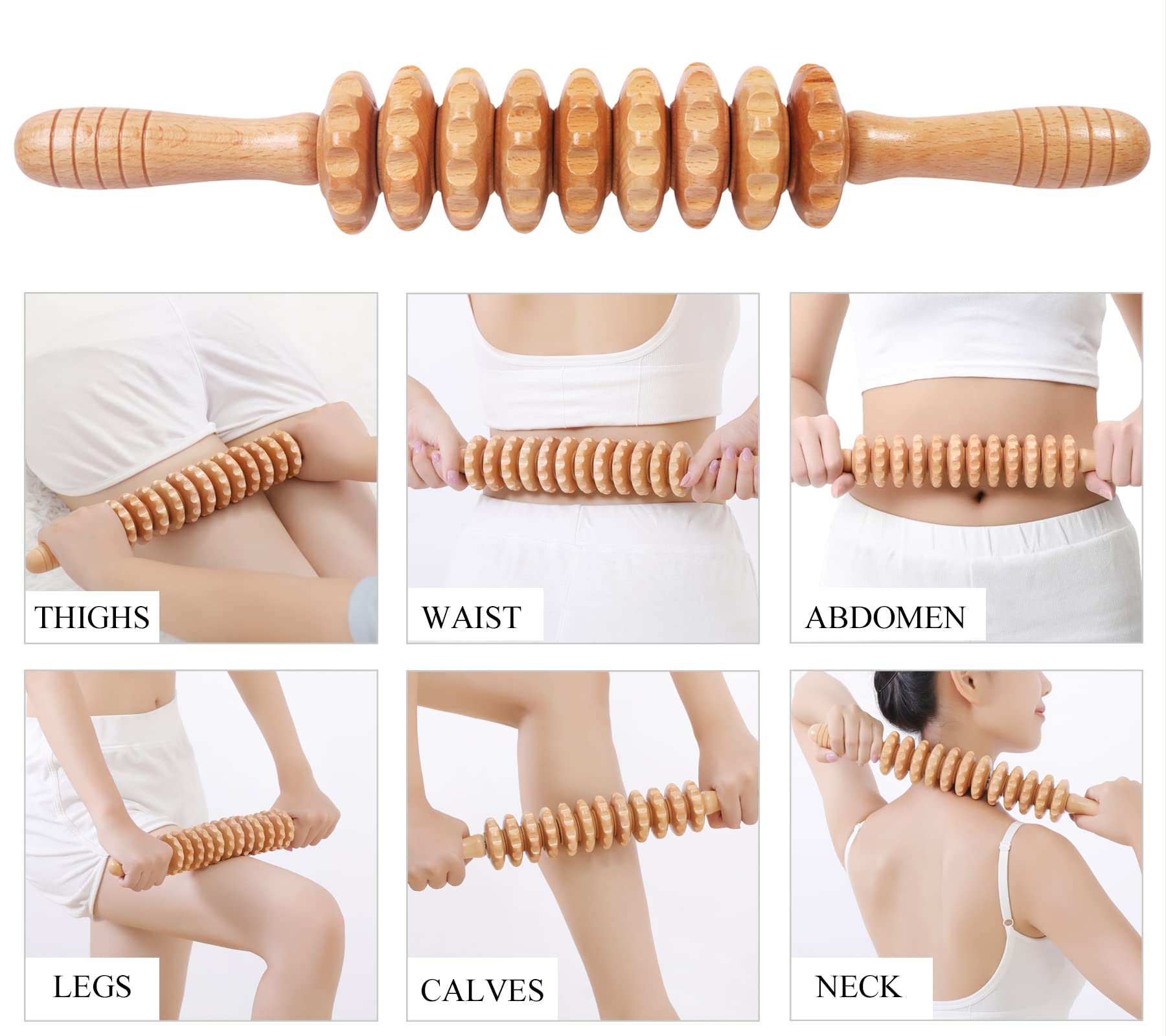 Komogir engraved roller stick 17 inches for deep tissue massage
