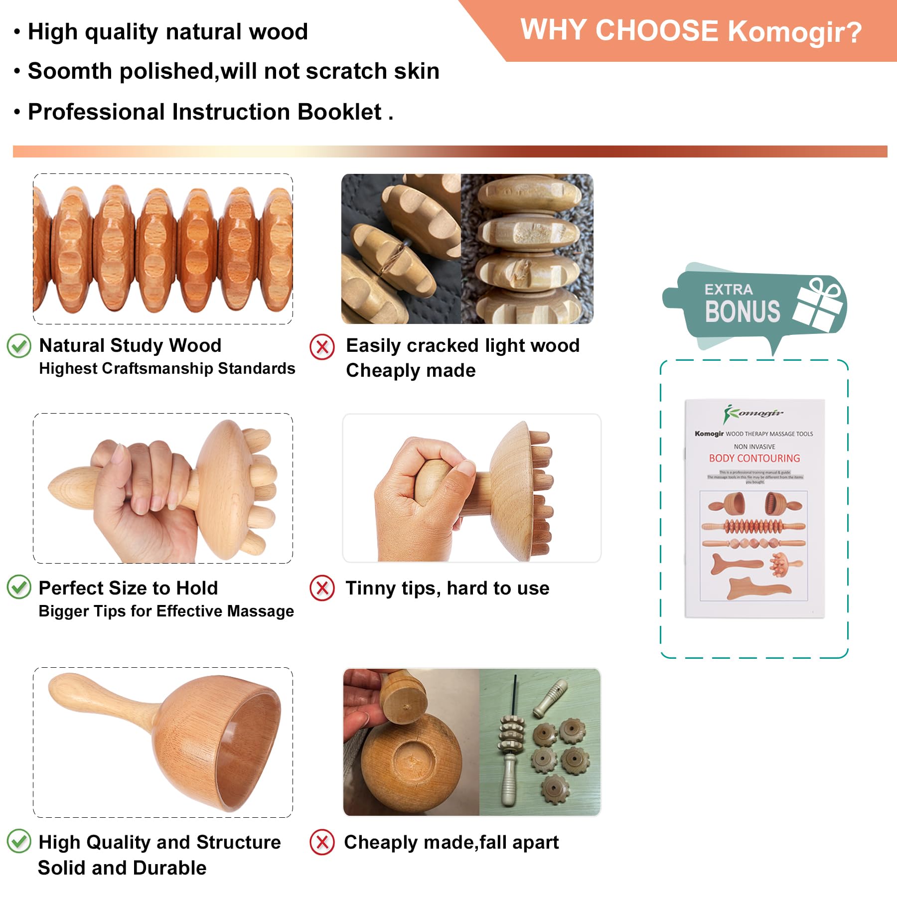 Komogir Mushroom Massager delivers circular strokes for wide-area comfort.