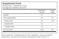 Konsyl Daily Psyllium Fiber orange sugar free in glass after mixing for hydration-friendly fiber.