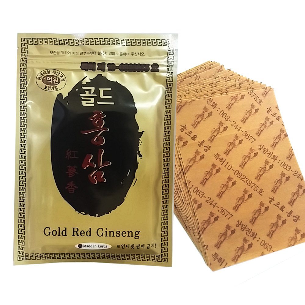 Korean Red Ginseng Patch Powerstrips front view, easy leg relaxation use case.