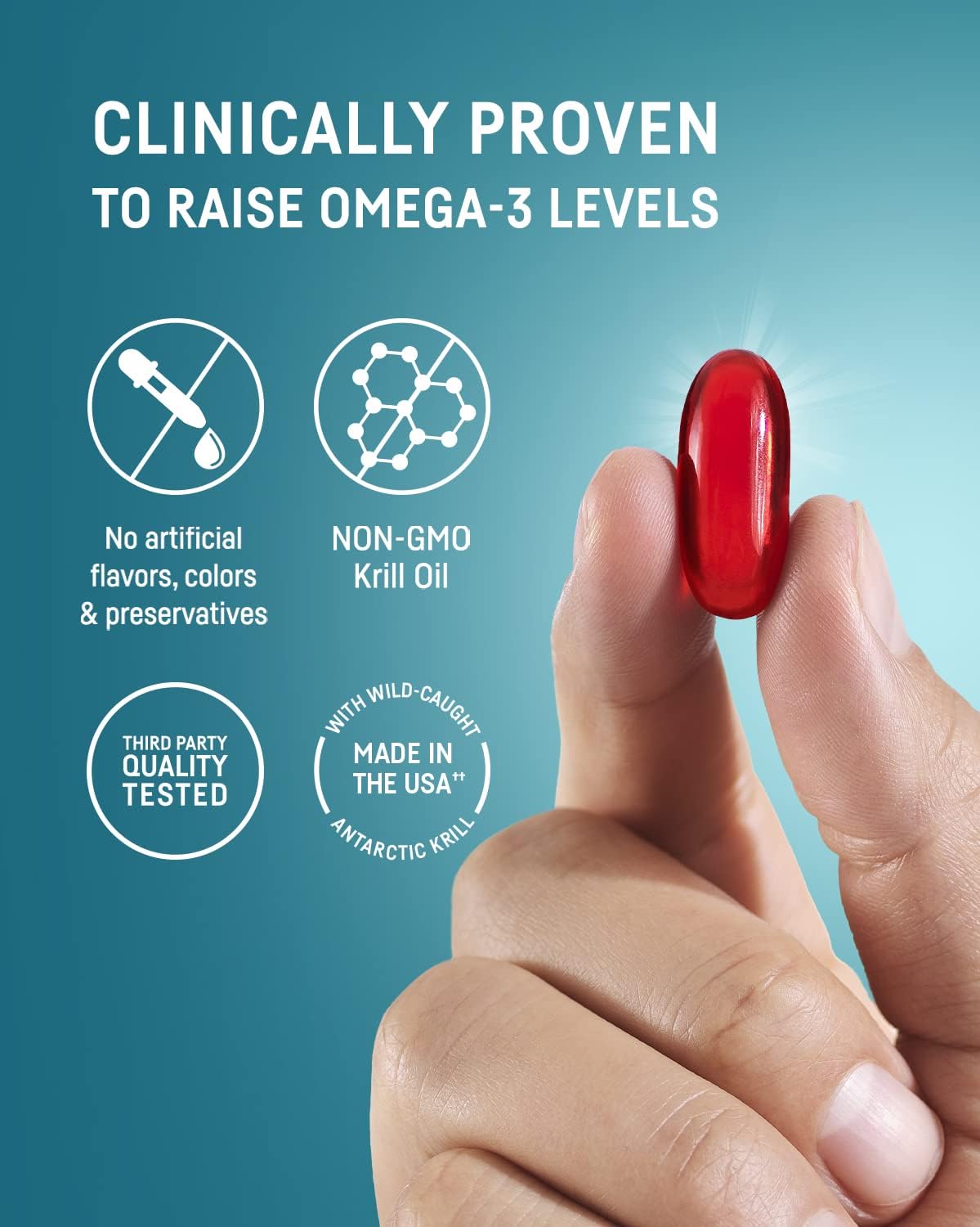 Kori Krill astaxanthin visual indicating natural antioxidant content.