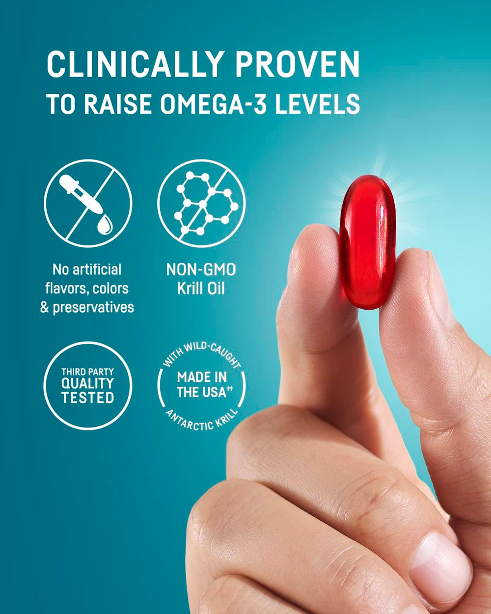 Kori Krill astaxanthin visual indicating natural antioxidant content.