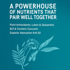 Kori Krill lutein-zeaxanthin boosts eye health and memory support.