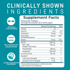Kori Krill softgels closeup highlights convenient daily brain health support.