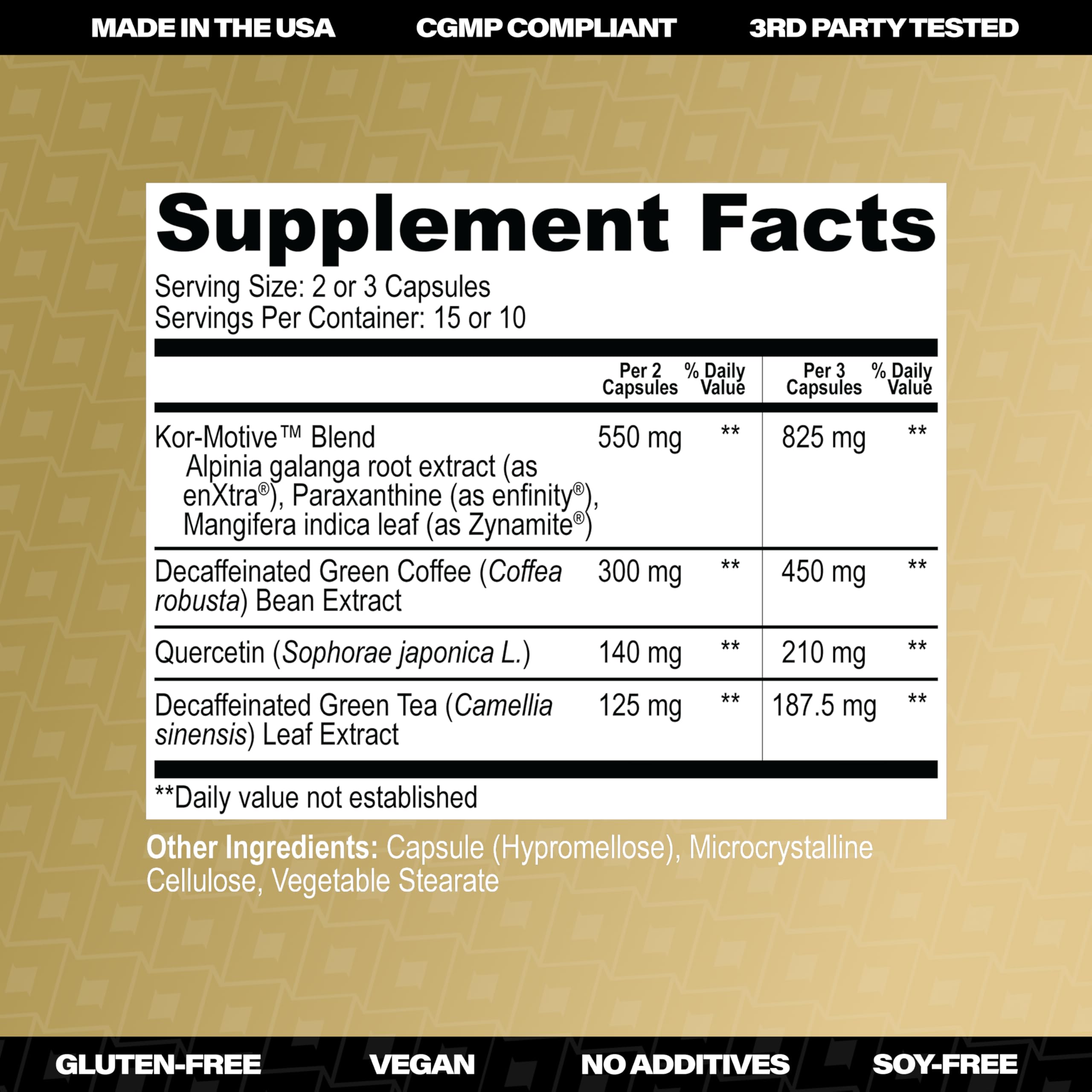 KORRECT LIFE Korrect Clean Energy capsules closeup highlighting vegan capsules.