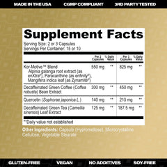 KORRECT LIFE Korrect Clean Energy capsules closeup highlighting vegan capsules.