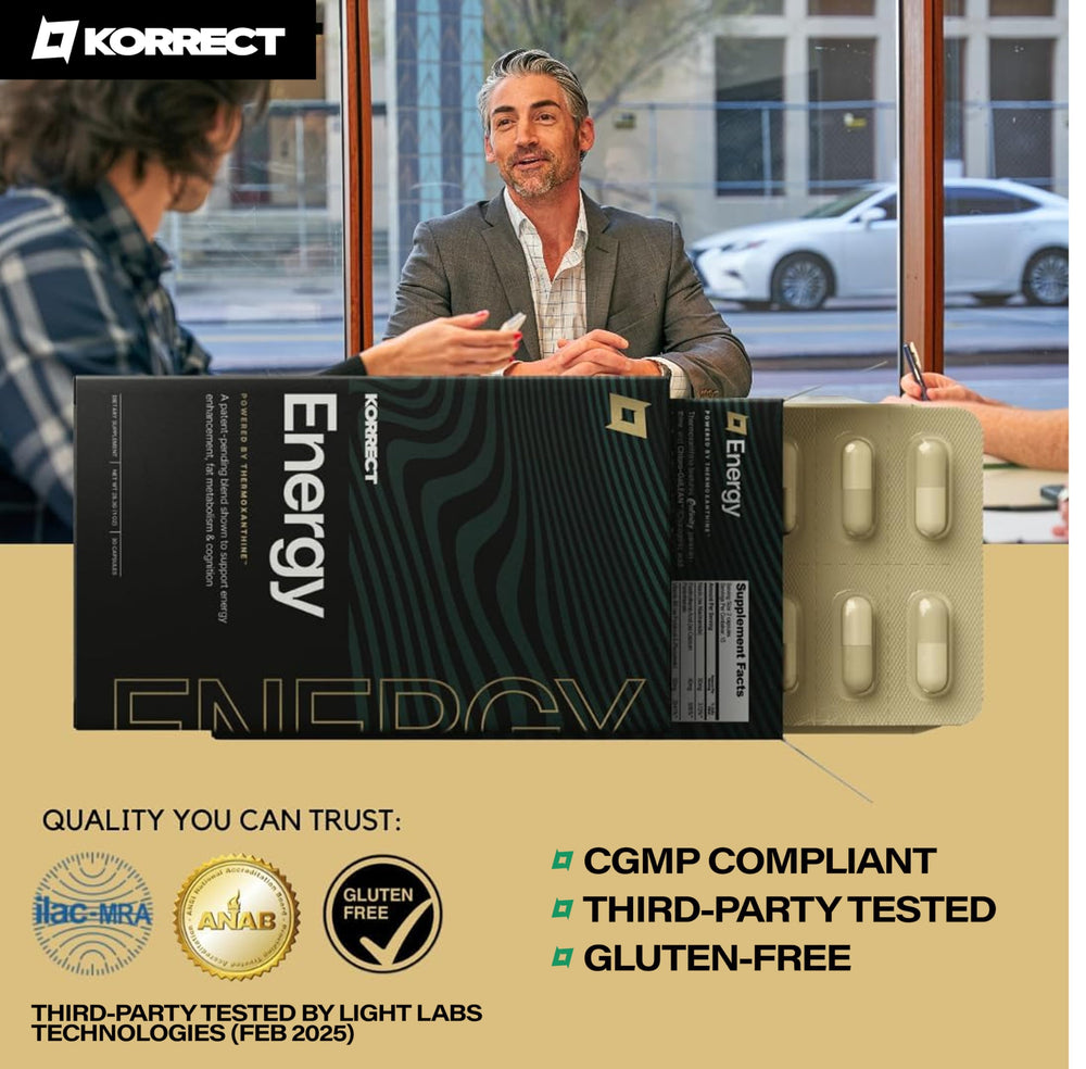 KORRECT LIFE Retail packaging display inviting informed purchase decisions.