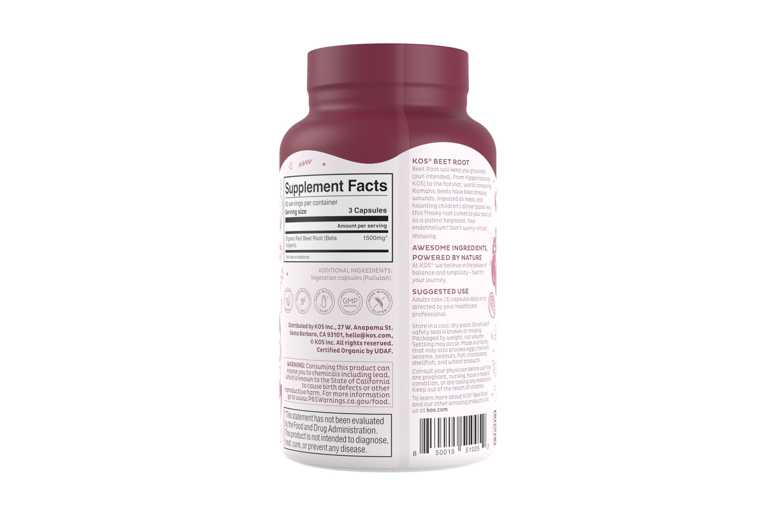 KOS Beetroot capsules in active lifestyle setting suggesting endurance support.